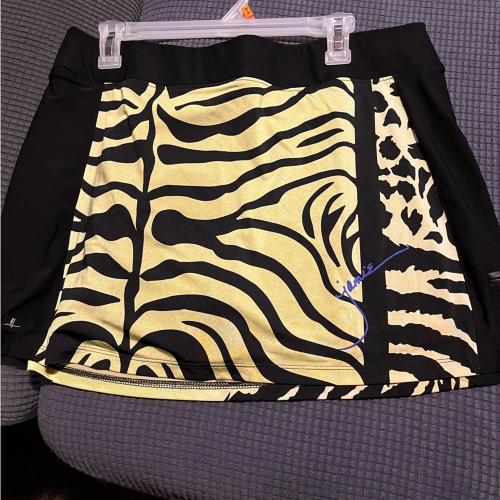 Jamie Sadock Black and Yellow Athletic Skort